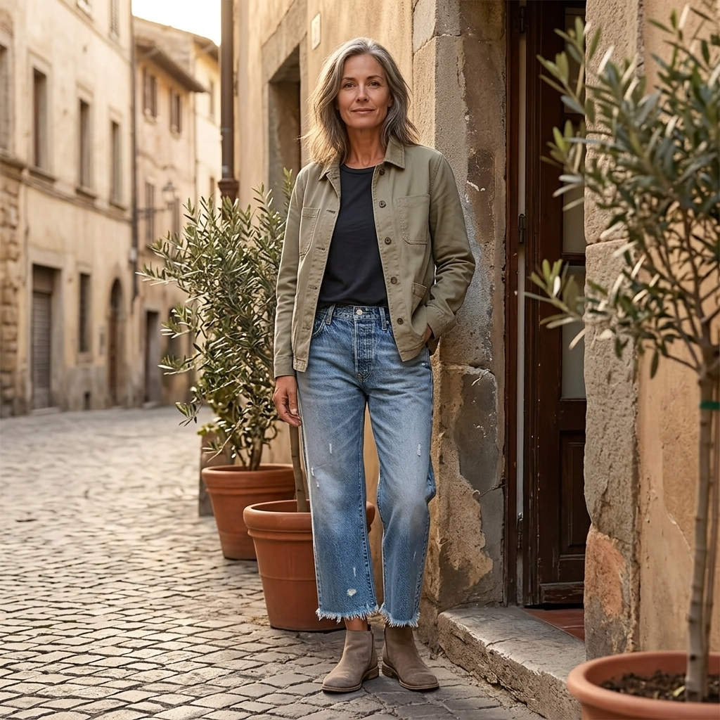 Damen Retro Fransen Jeans