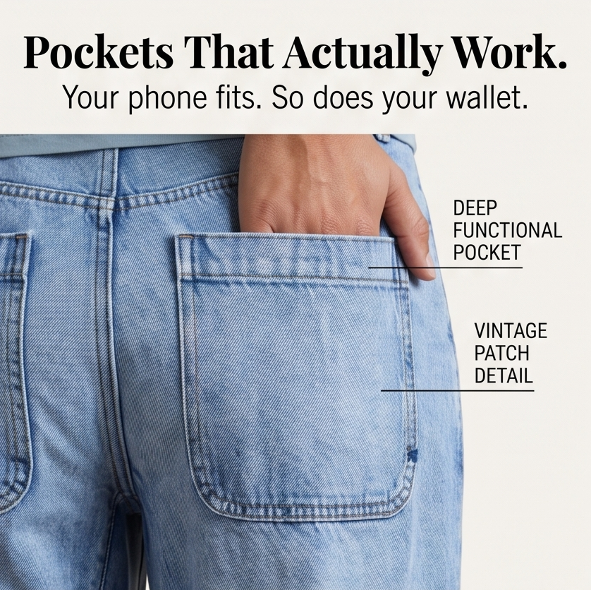 Damen High Waist Barrel Jeans