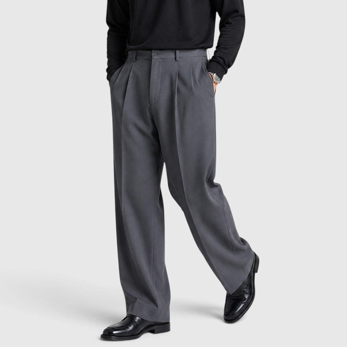 Herren Bundfaltenhose mit weiter Passform