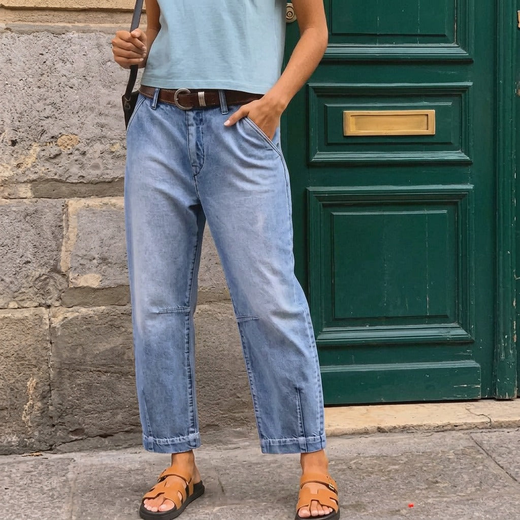 Damen High Waist Barrel Jeans