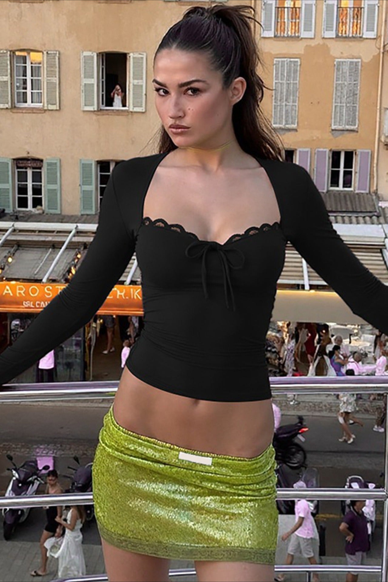 Dayanara langarmliges figurbetontes Top