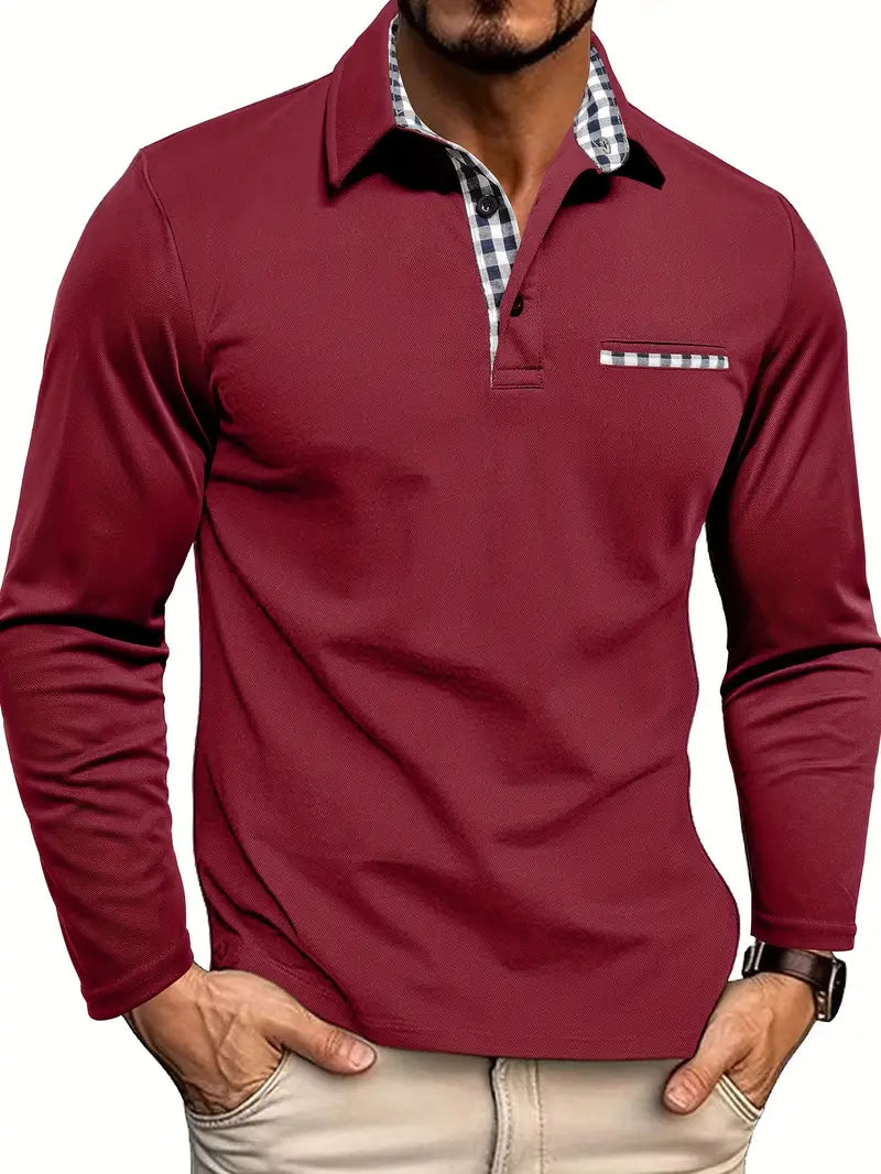 Herren Langarm Poloshirt bequem für den Alltag