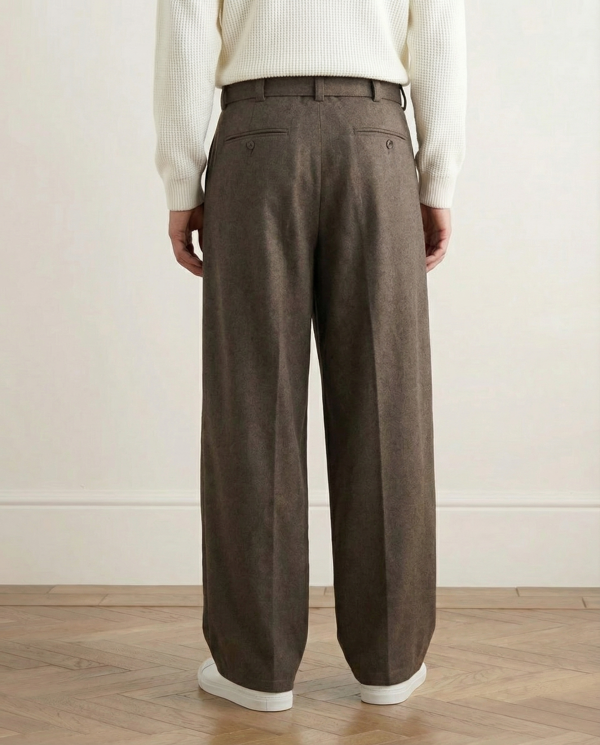 Damen weite Wollhose mit Gürtel