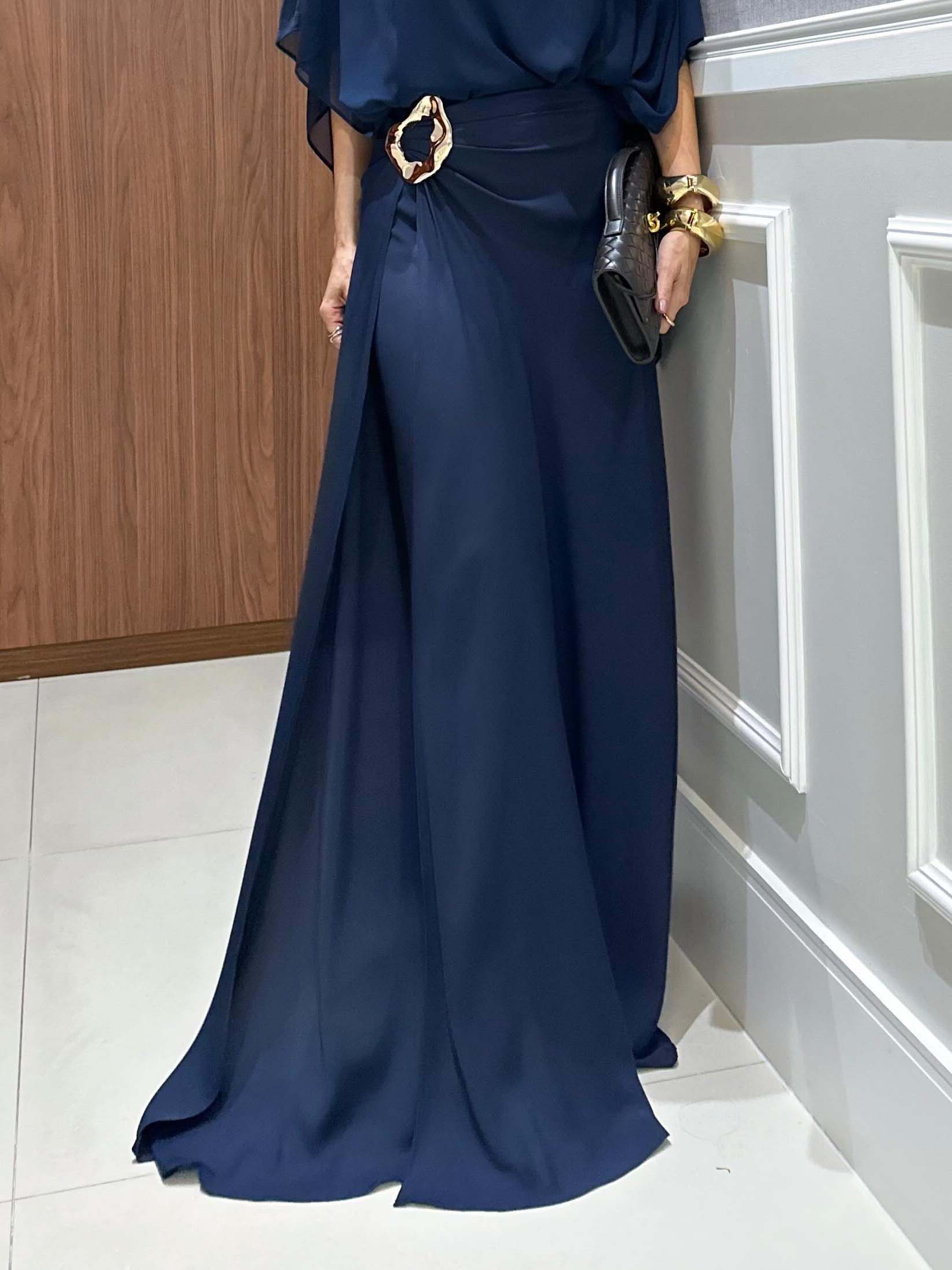 Chiffon Cape Top und weite Hose Zweiteiler Set