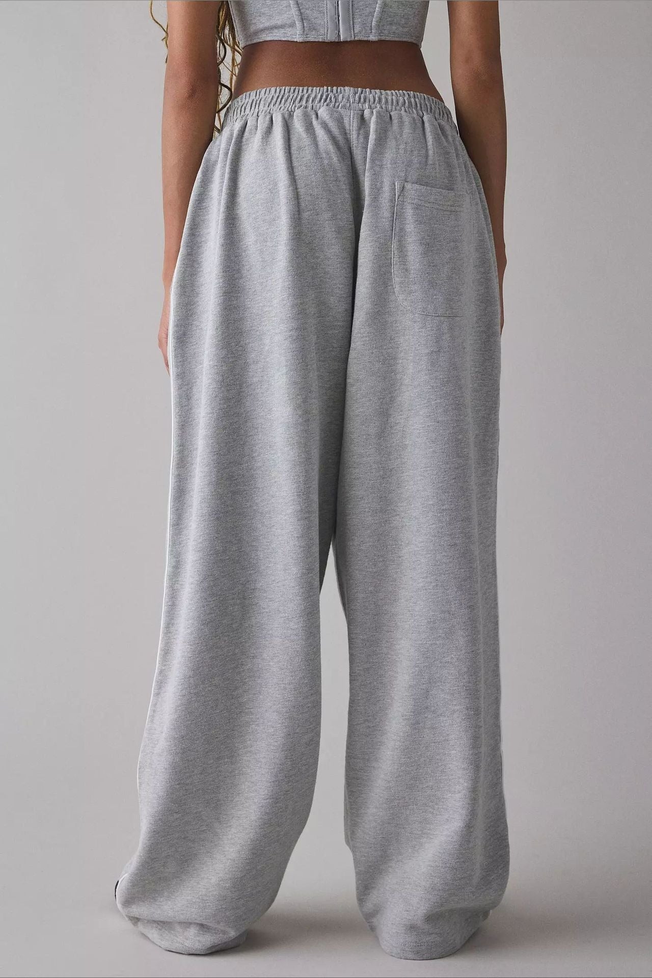 Lange bestickte Relax Strickhose mit elastischem Bund