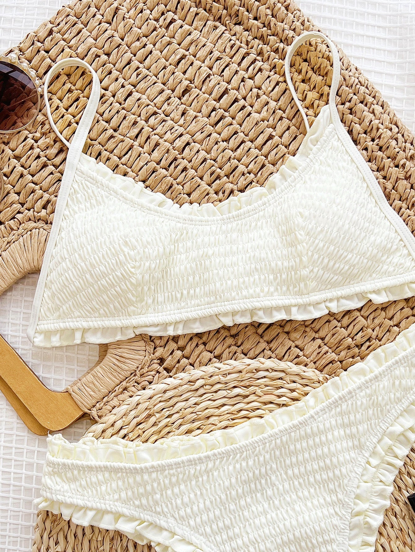 Damen Falten Bikini aus Nylon