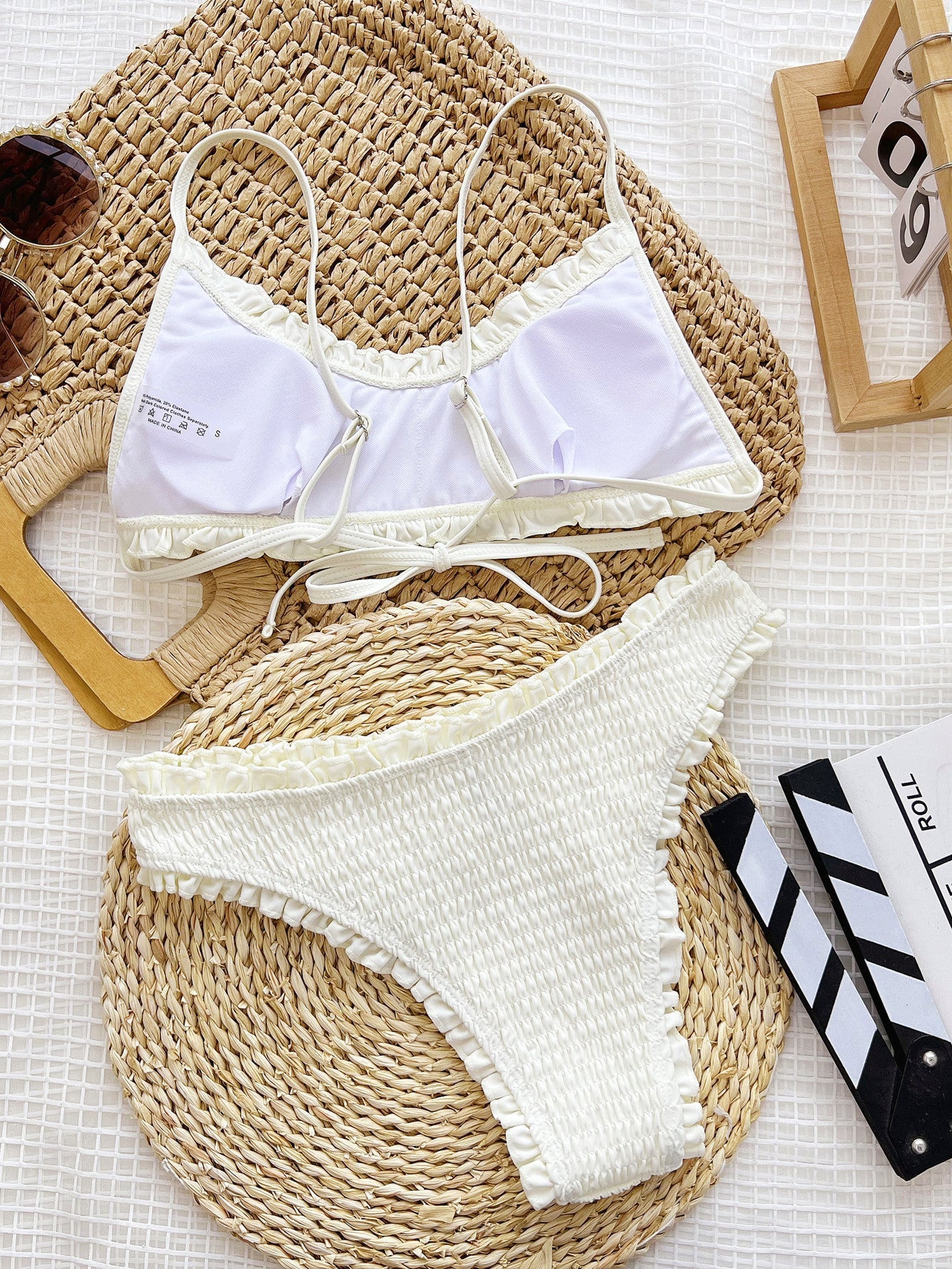 Damen Falten Bikini aus Nylon
