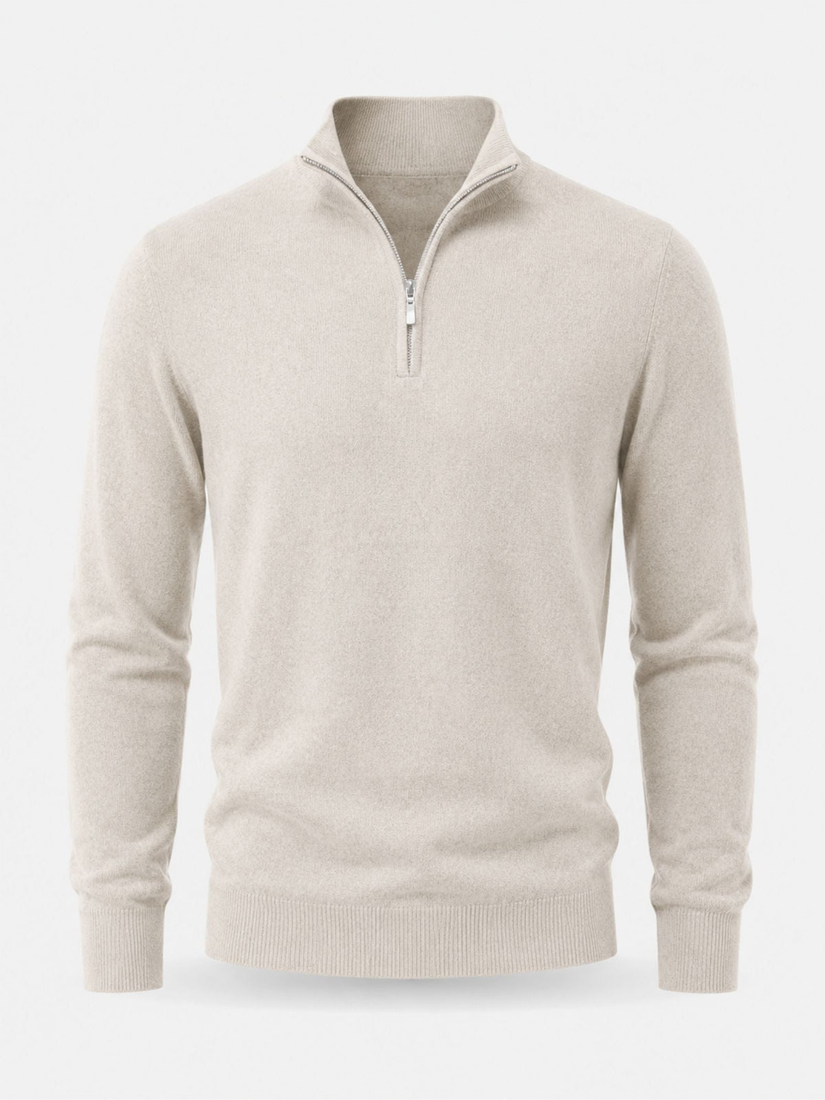 Herren warmer Pullover mit V Ausschnitt und Reißverschluss