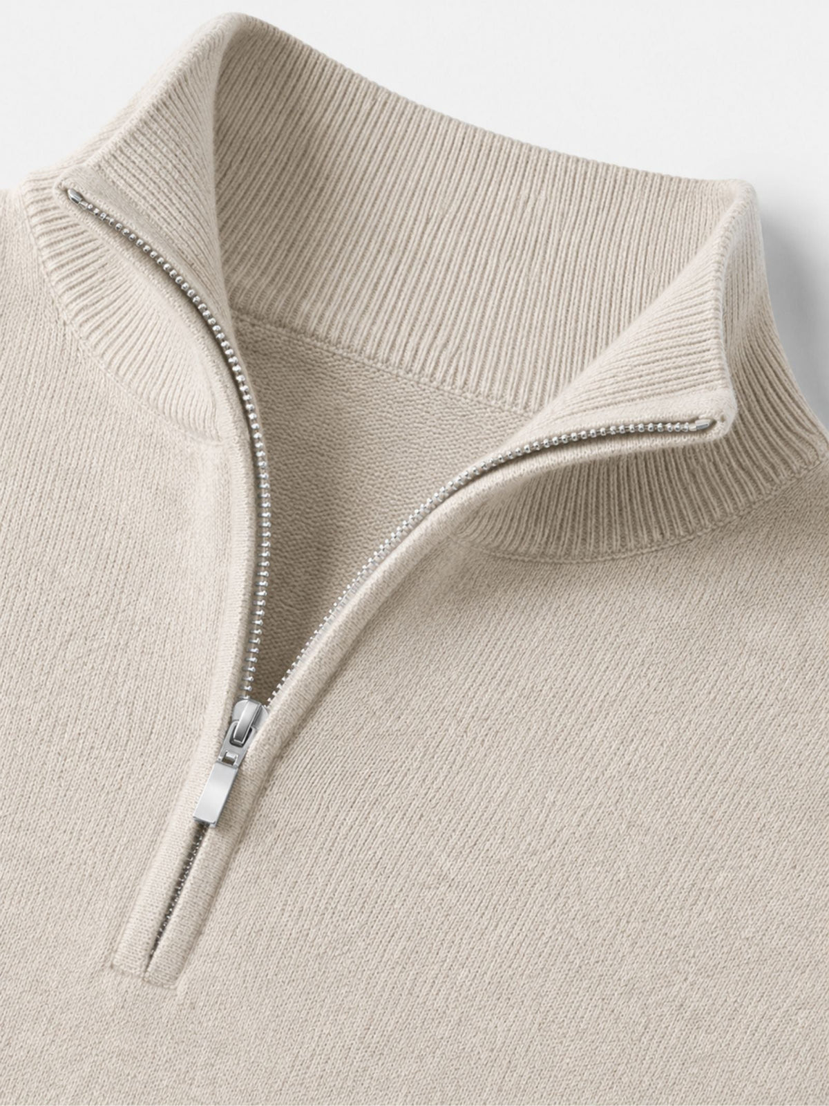 Herren warmer Pullover mit V Ausschnitt und Reißverschluss