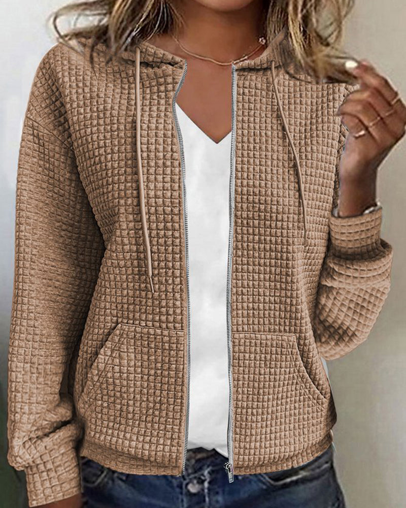 Damen Hoodie mit Reißverschluss und langen Ärmeln