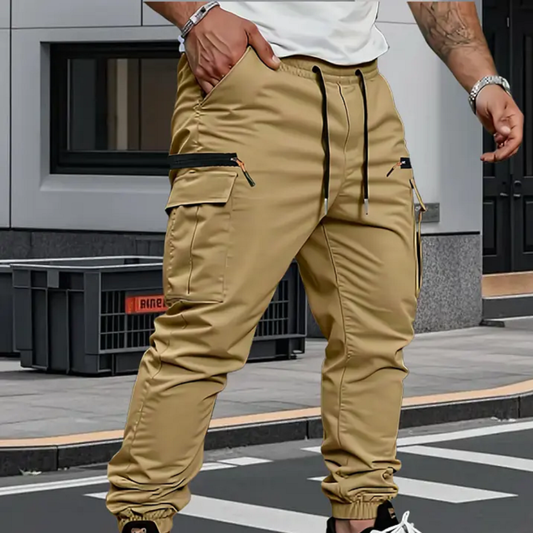 Herren Cargo Jogginghose mit Gummizug und Taschen