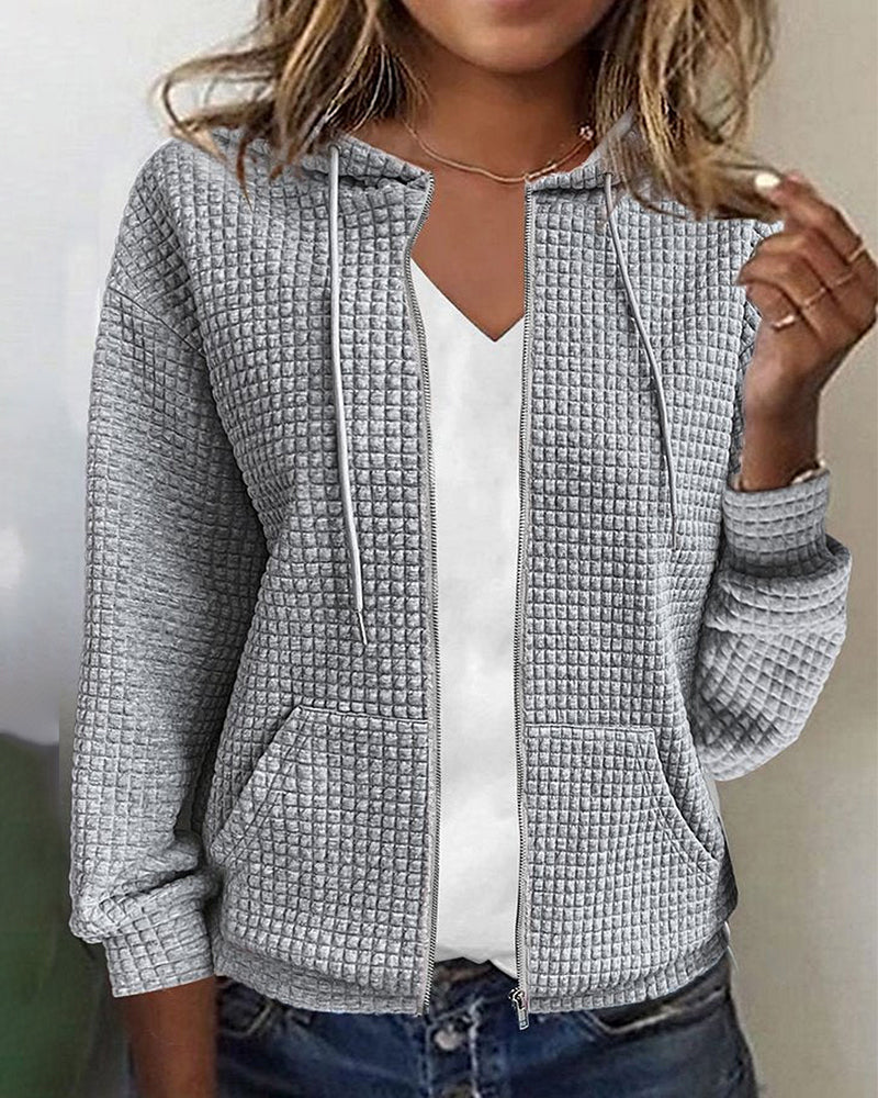 Damen Hoodie mit Reißverschluss und langen Ärmeln