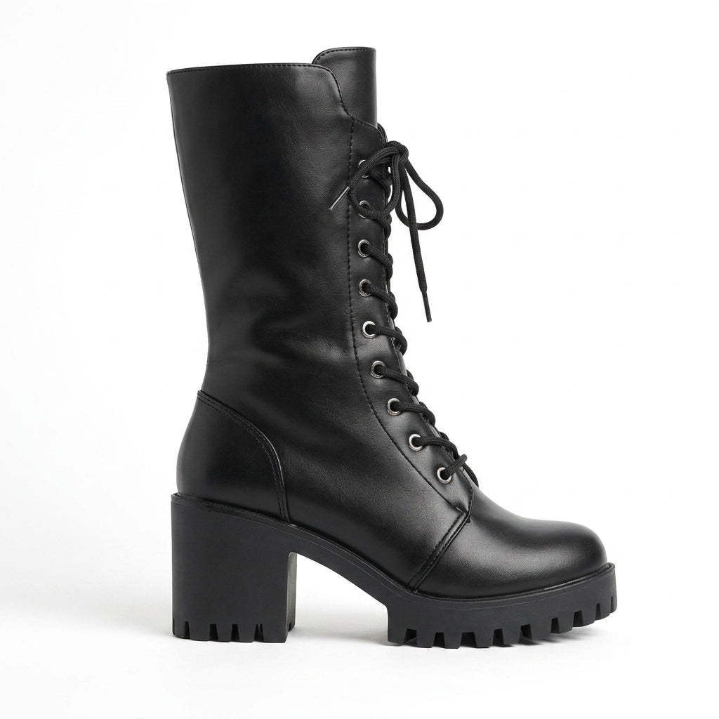 Damen Combat Boots mit Plateausohle