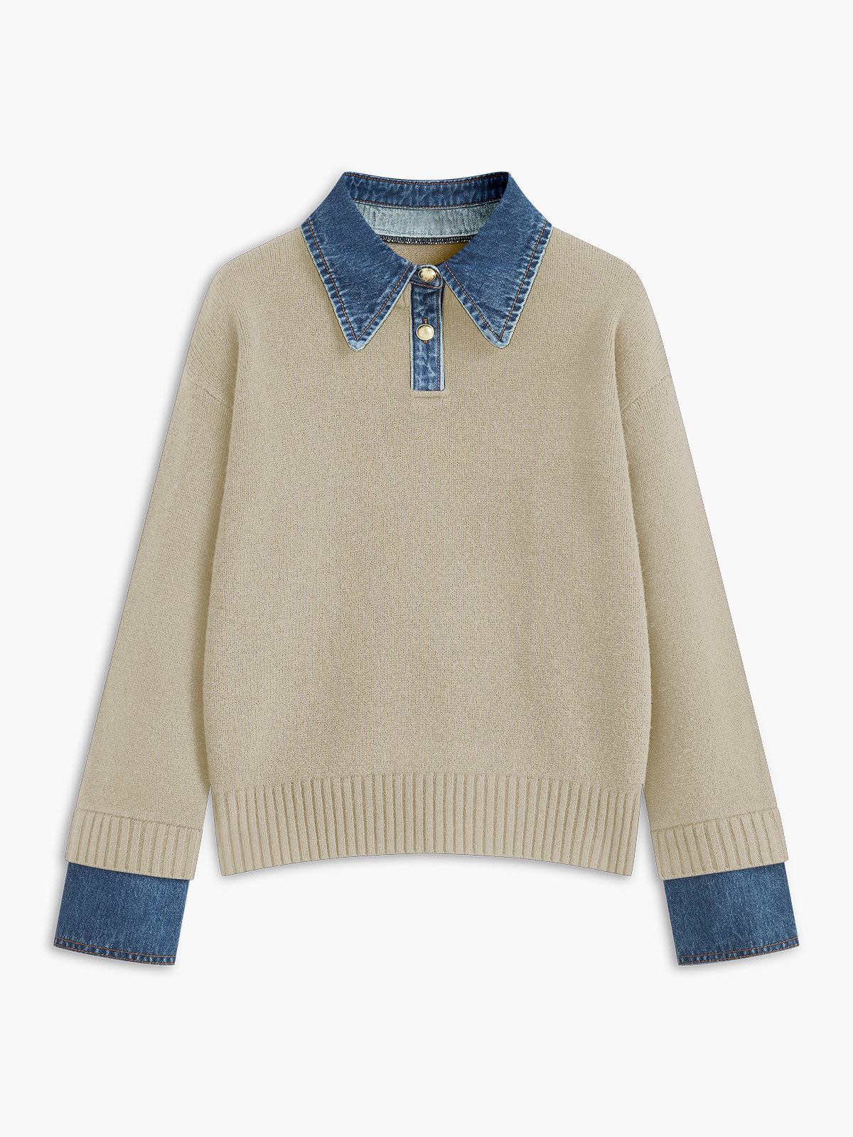 Damen 2 in 1 Pullover mit Reverskragen