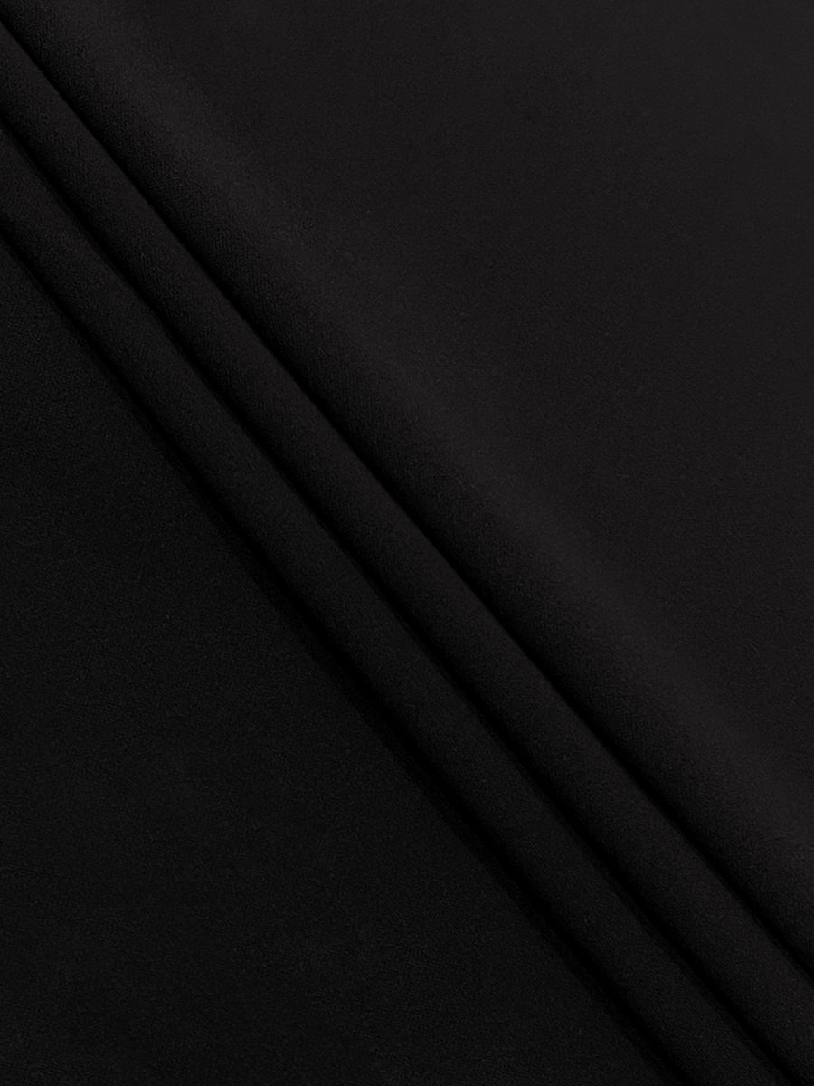 Langarm-Skinny-Maxikleid mit tiefem V-Ausschnitt – Unifarben