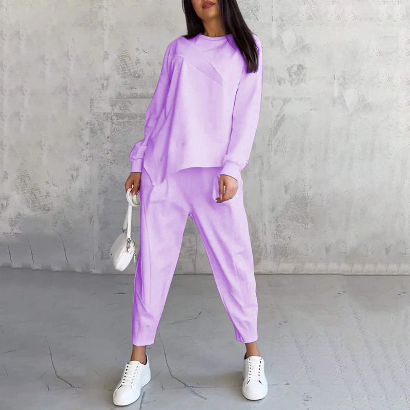 Damen lässiger Zweiteiler mit Oberteil und Hose
