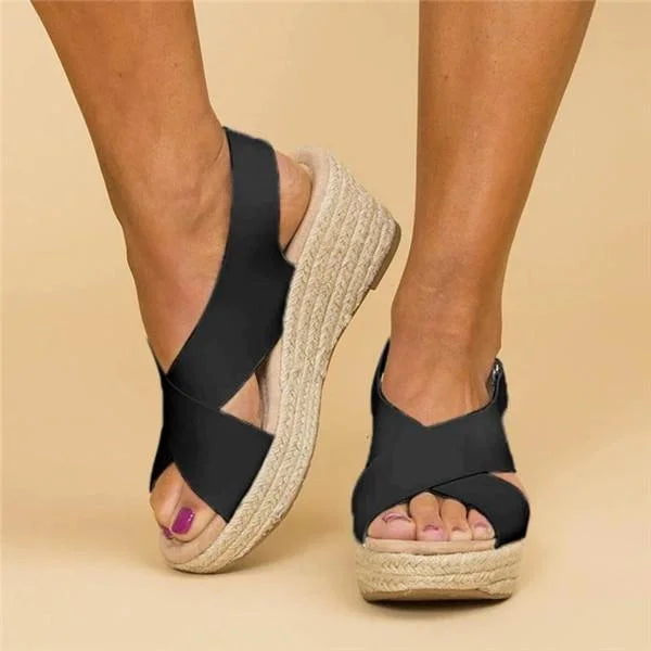 Bequeme orthopädische Keilabsatz Espadrilles Clara