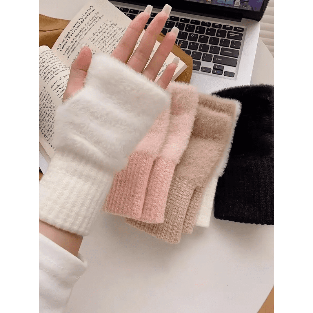 Damen fingerlose Handschuhe warm für den Winter