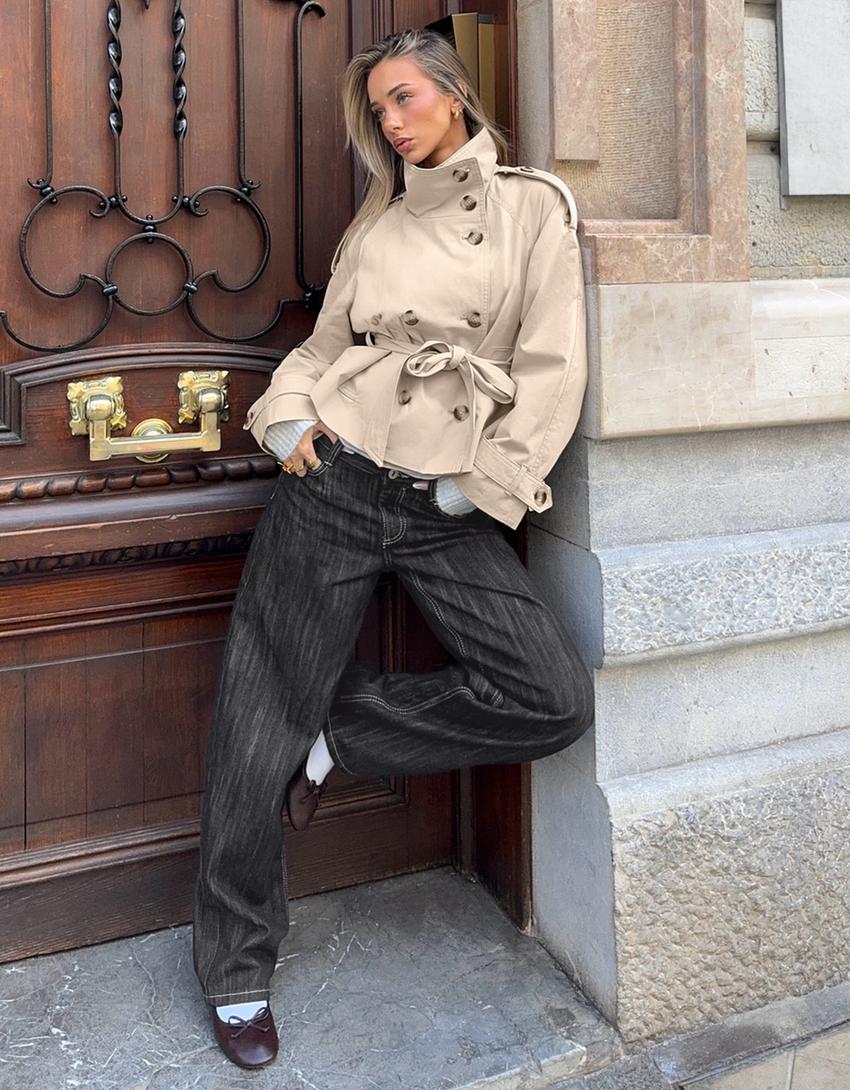 Damen Trenchcoat klassisch mit Gürtel