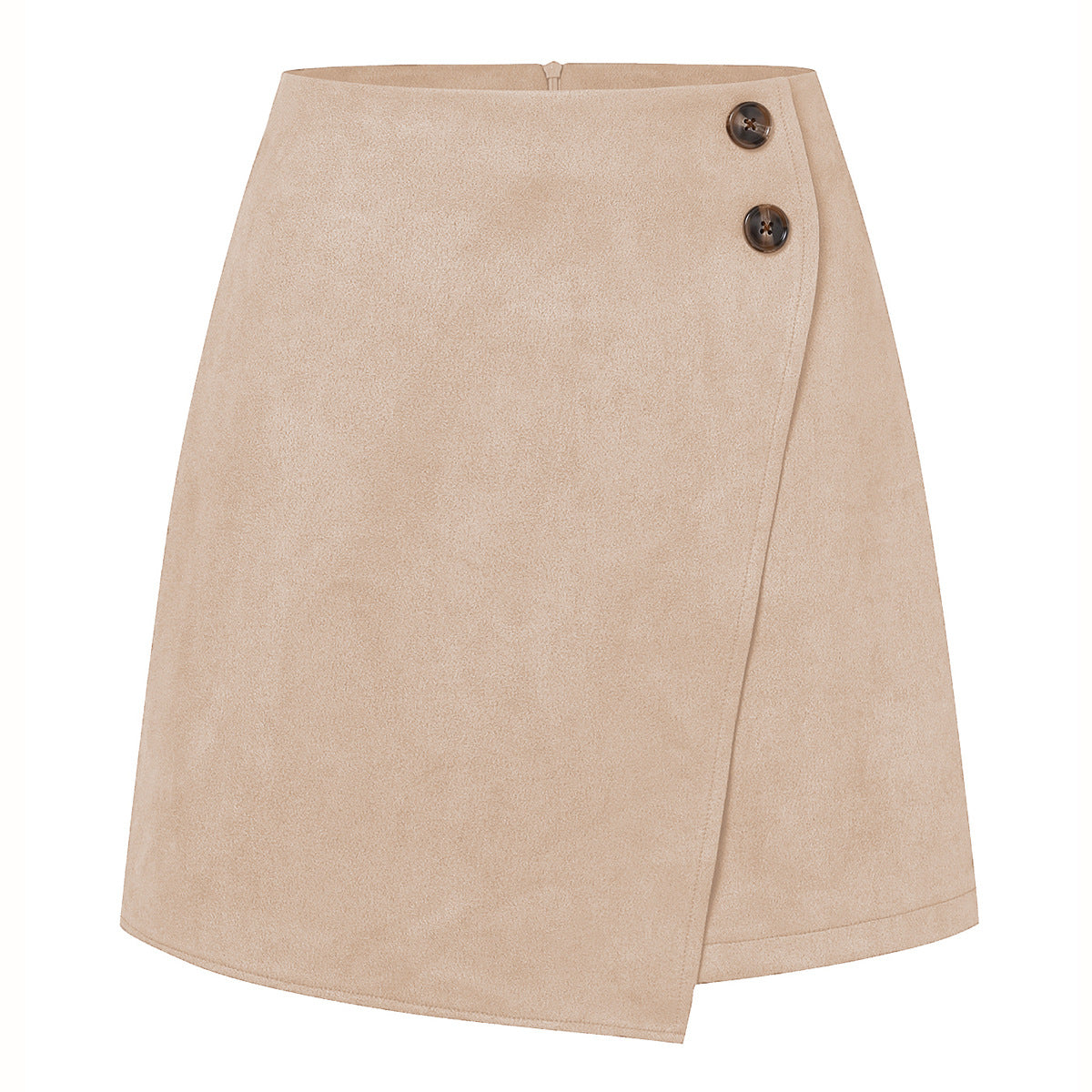 Damen asymmetrischer Rock aus Veloursleder