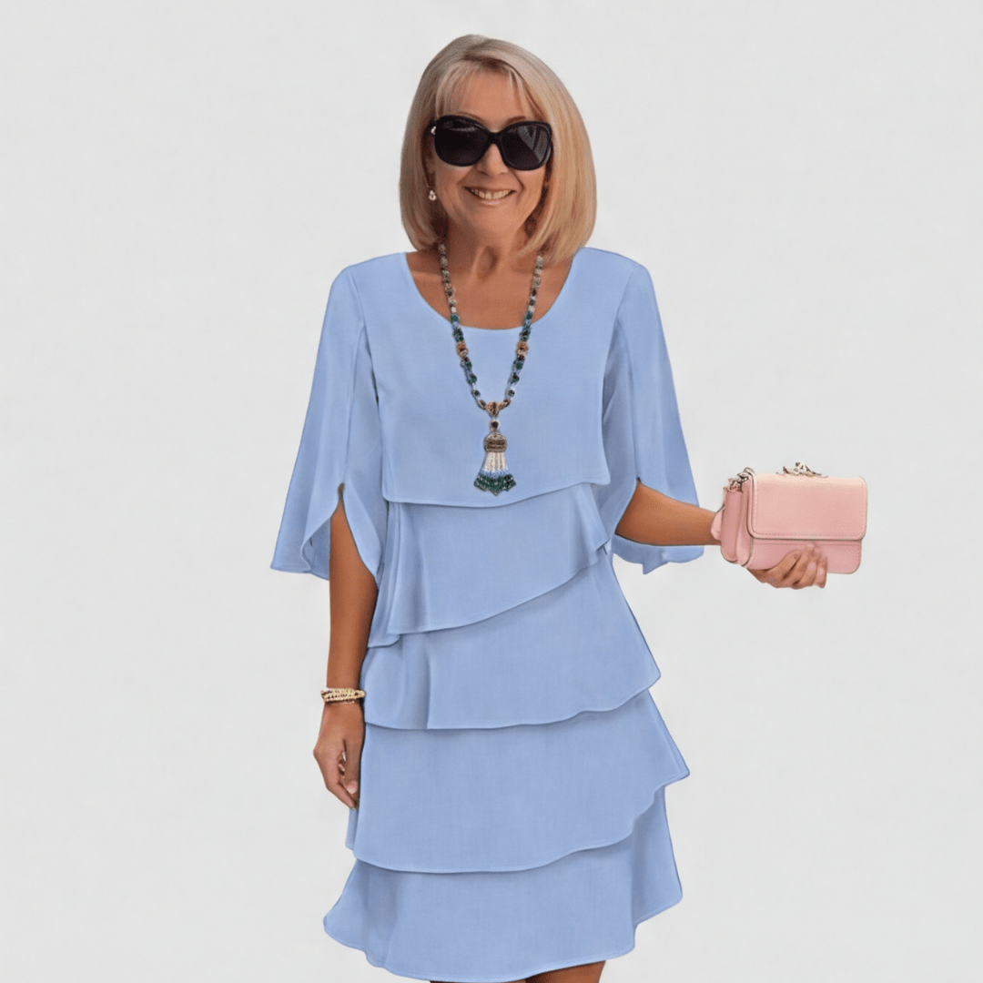 Chic Schichtkleid mit Puffärmeln für Frauen