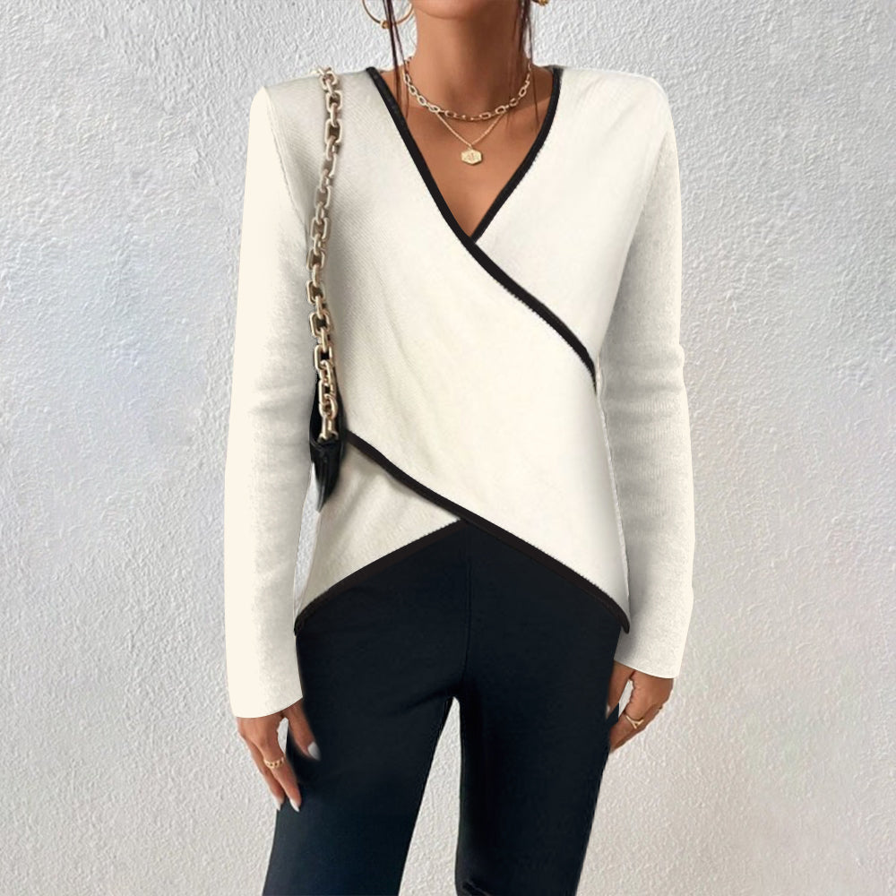 Damen Pullover mit V Ausschnitt