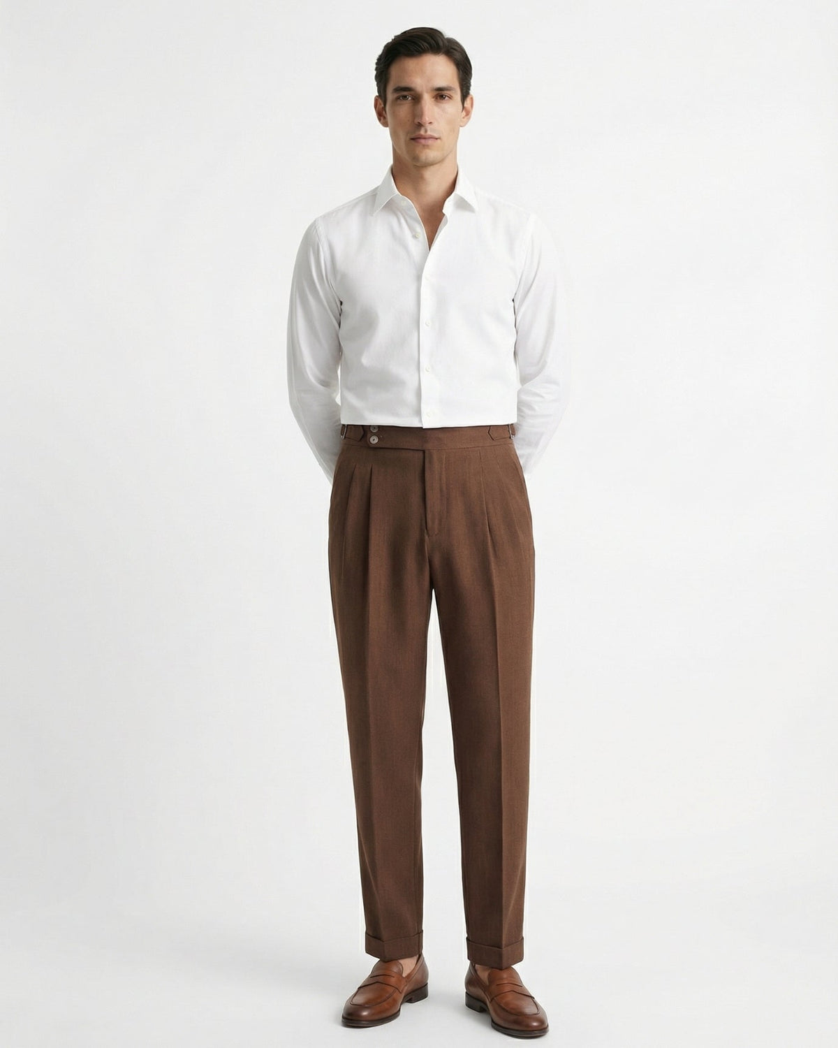 Herren Bundfaltenhose mit Seitenversteller
