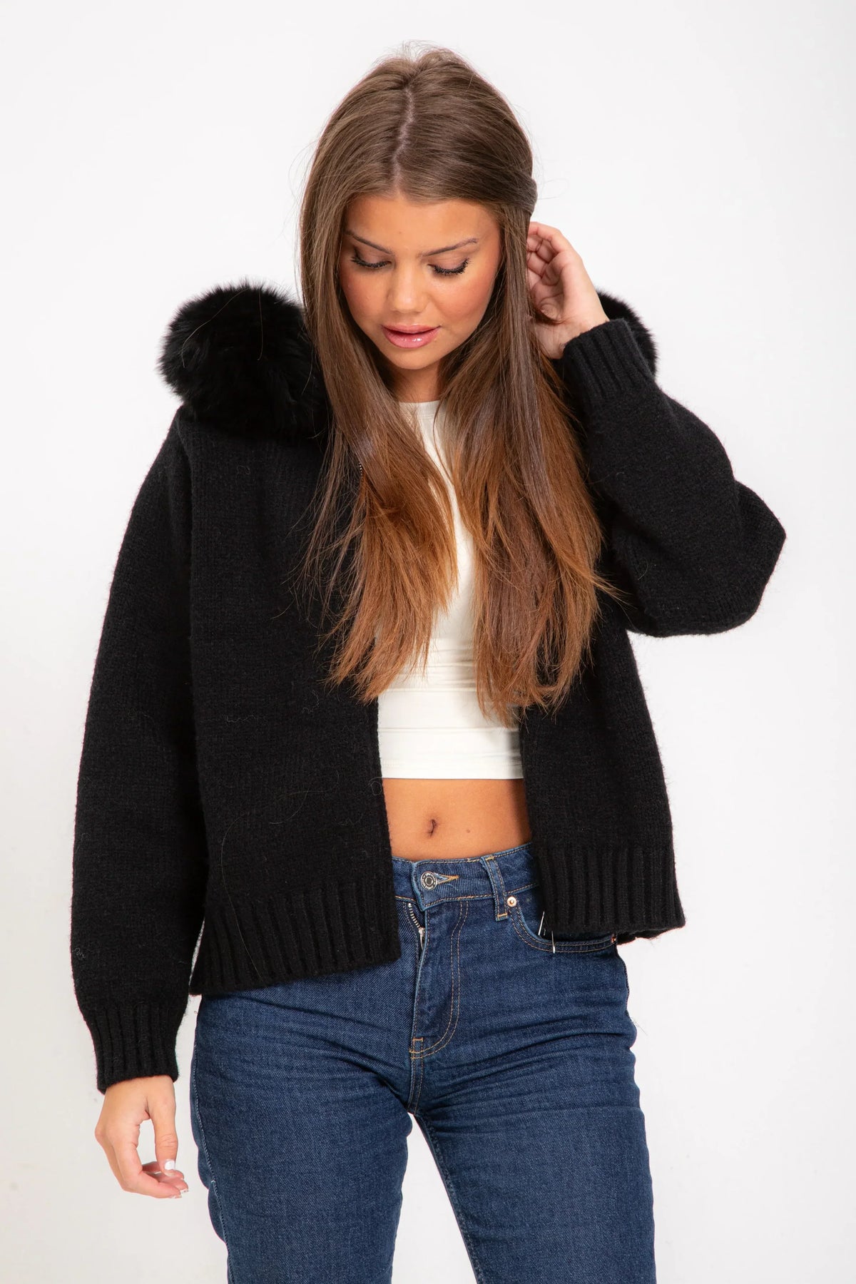 Damen Felljacke warm und kuschelig