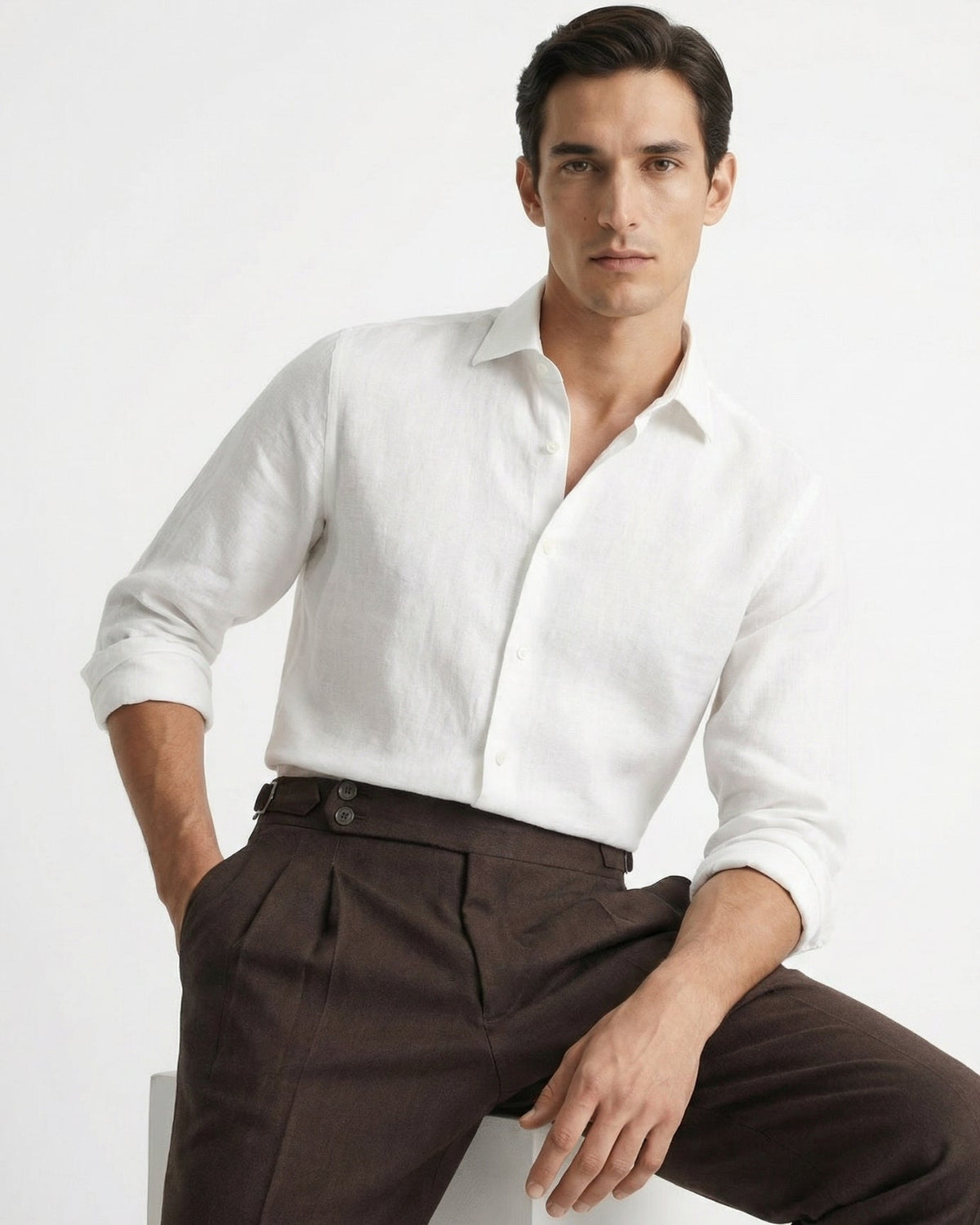 Herren Bundfaltenhose mit Seitenversteller