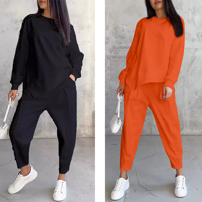 Damen lässiger Zweiteiler mit Oberteil und Hose