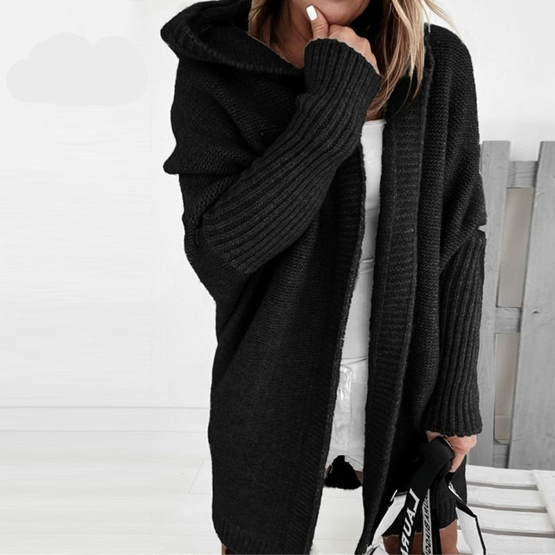 Damen kuscheliger Cardigan mit Kapuze