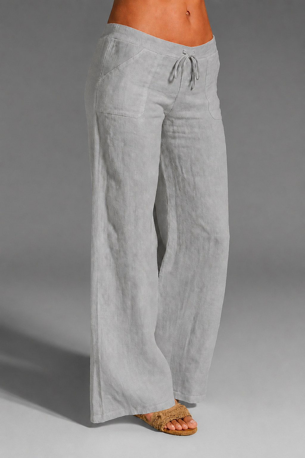 Damen weite Leinenhose mit Kordelzug für den Sommer