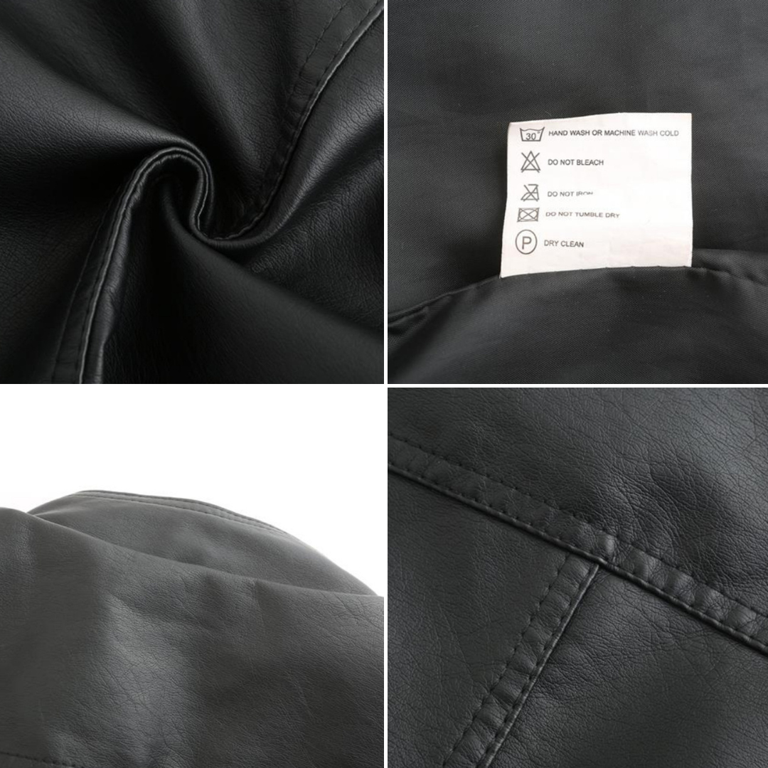 Damen Lederjacke mit Stehkragen und Reißverschluss