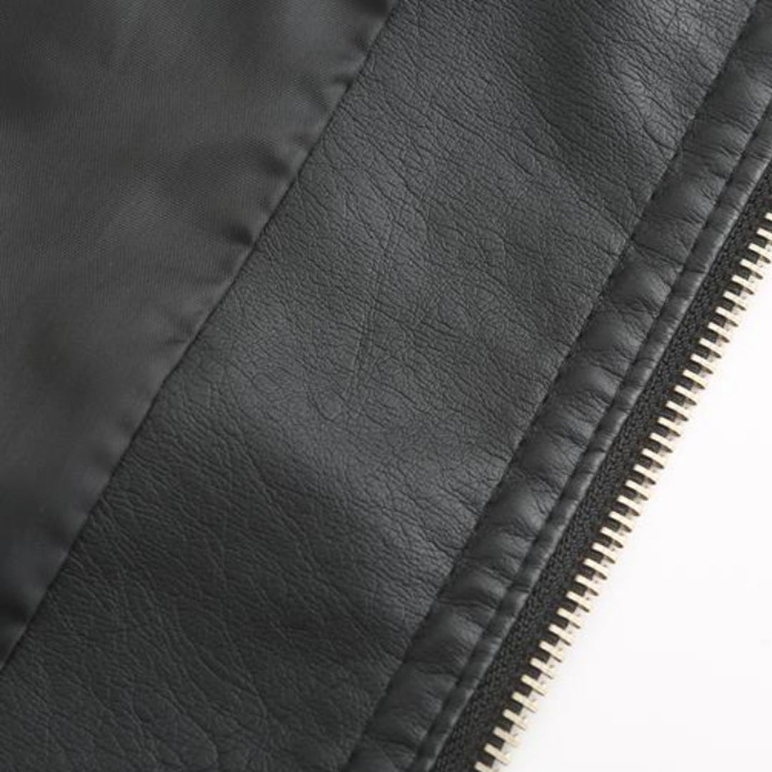 Damen Lederjacke mit Stehkragen und Reißverschluss