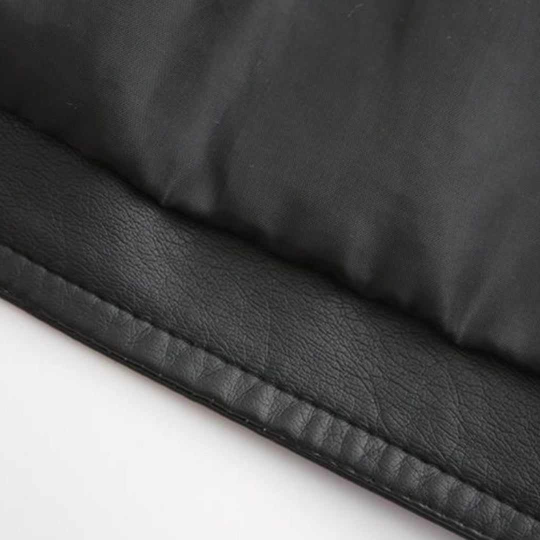 Damen Lederjacke mit Stehkragen und Reißverschluss