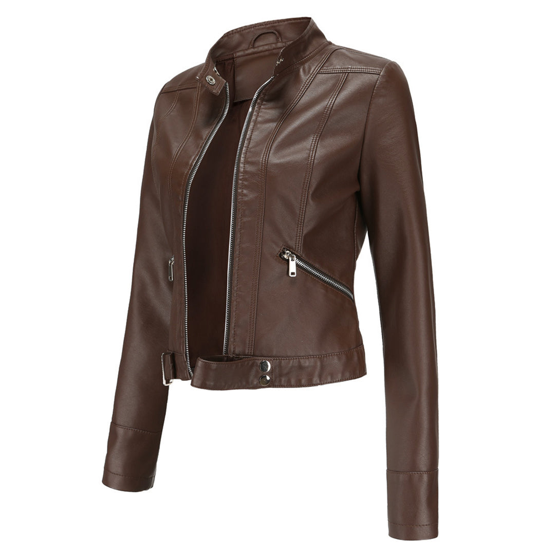 Damen Bikerjacke mit Stehkragen