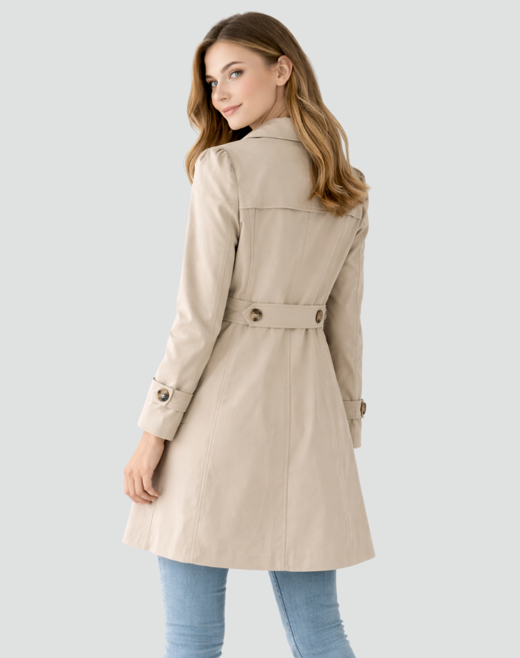 Damen klassischer Trenchcoat mit taillierter Passform