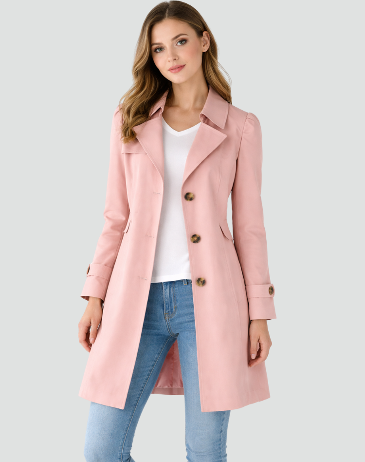 Damen klassischer Trenchcoat mit taillierter Passform