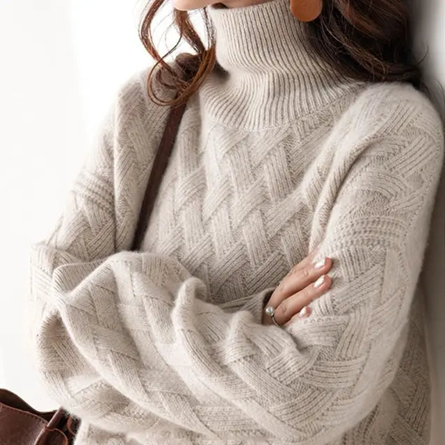 Damen Rollkragenpullover warm und kuschelig