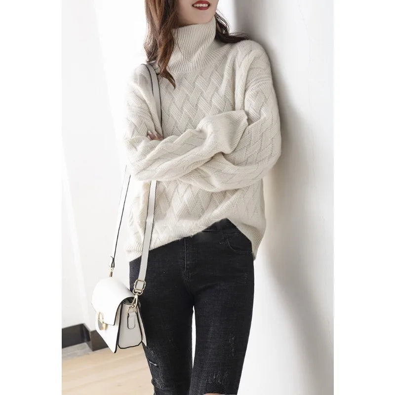 Damen Rollkragenpullover warm und kuschelig