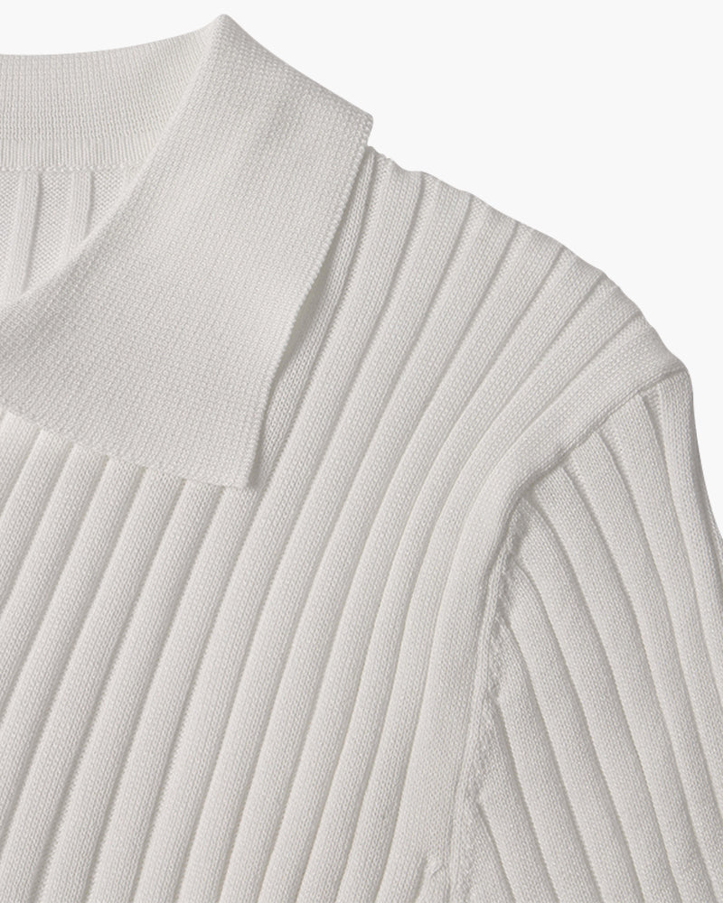 Herren Strickpoloshirt mit kurzen Ärmeln