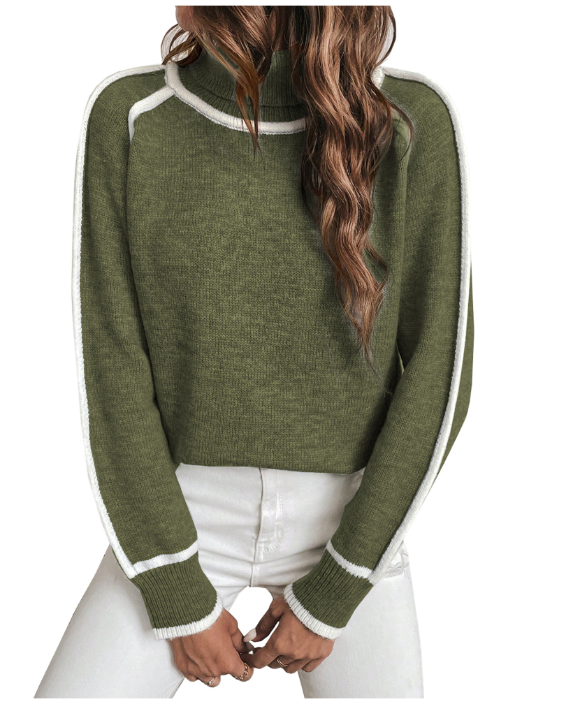 Turtleneck Pullover Damen kuschelig warm