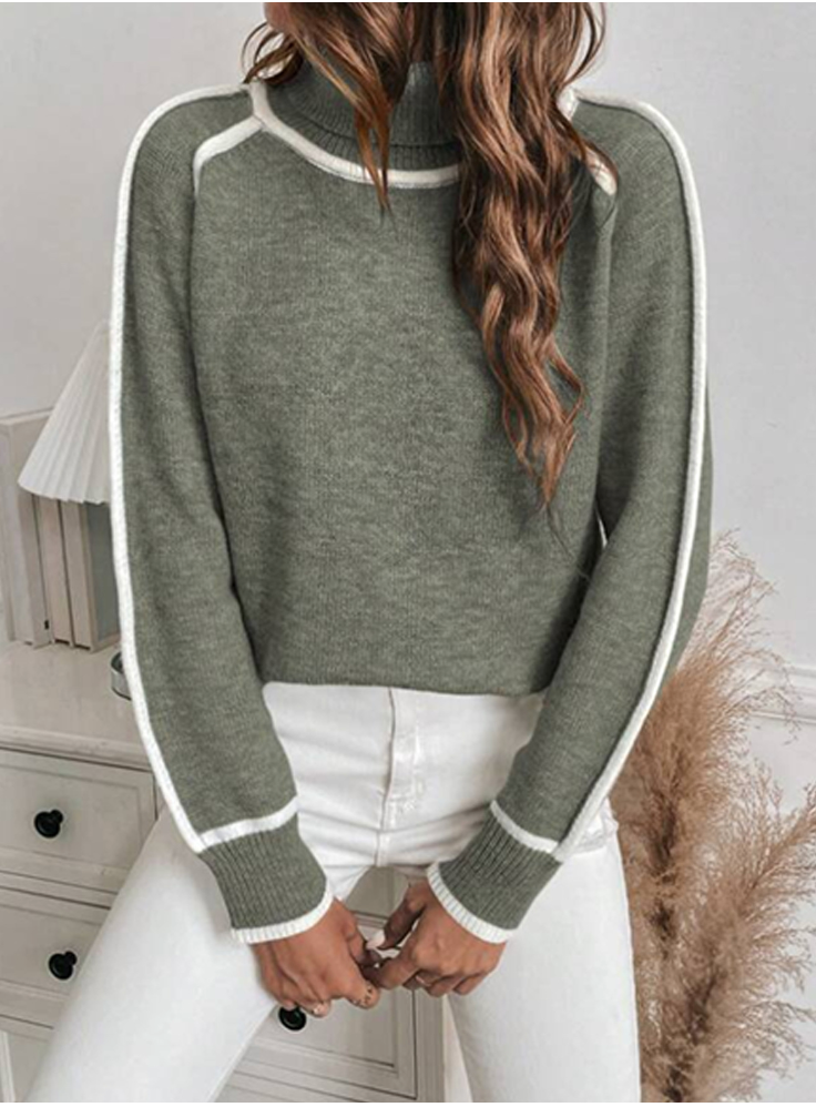 Turtleneck Pullover Damen kuschelig warm