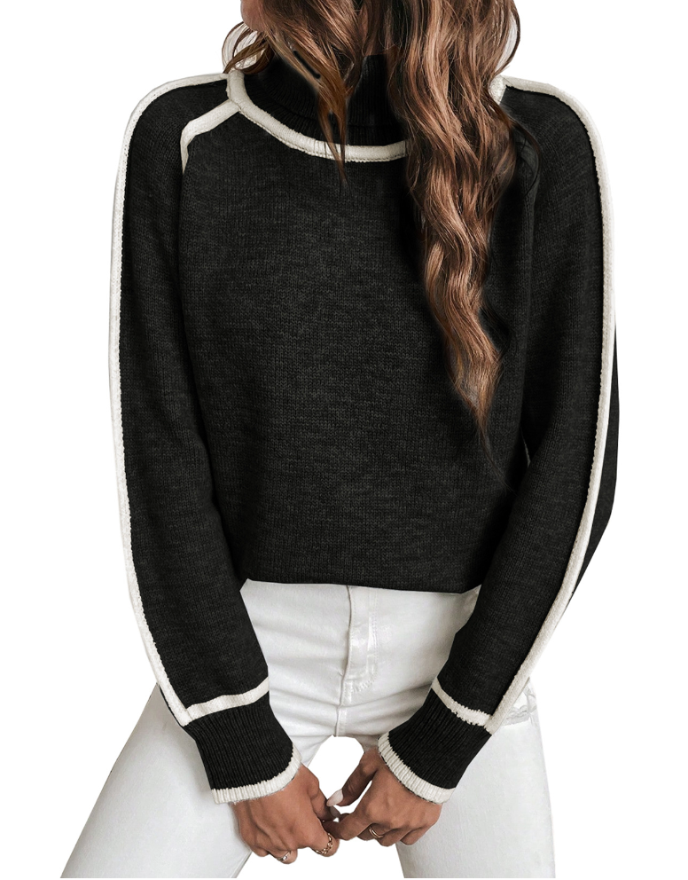 Turtleneck Pullover Damen kuschelig warm