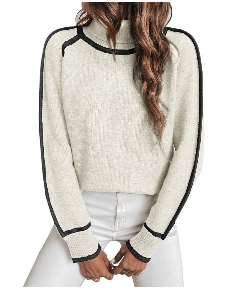 Turtleneck Pullover Damen kuschelig warm