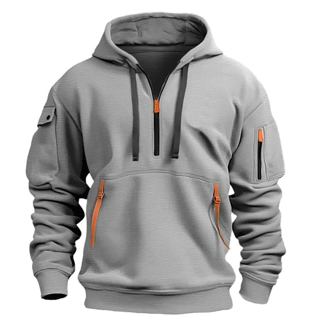 Herren Kapuzenhoodie mit Reißverschlusstaschen