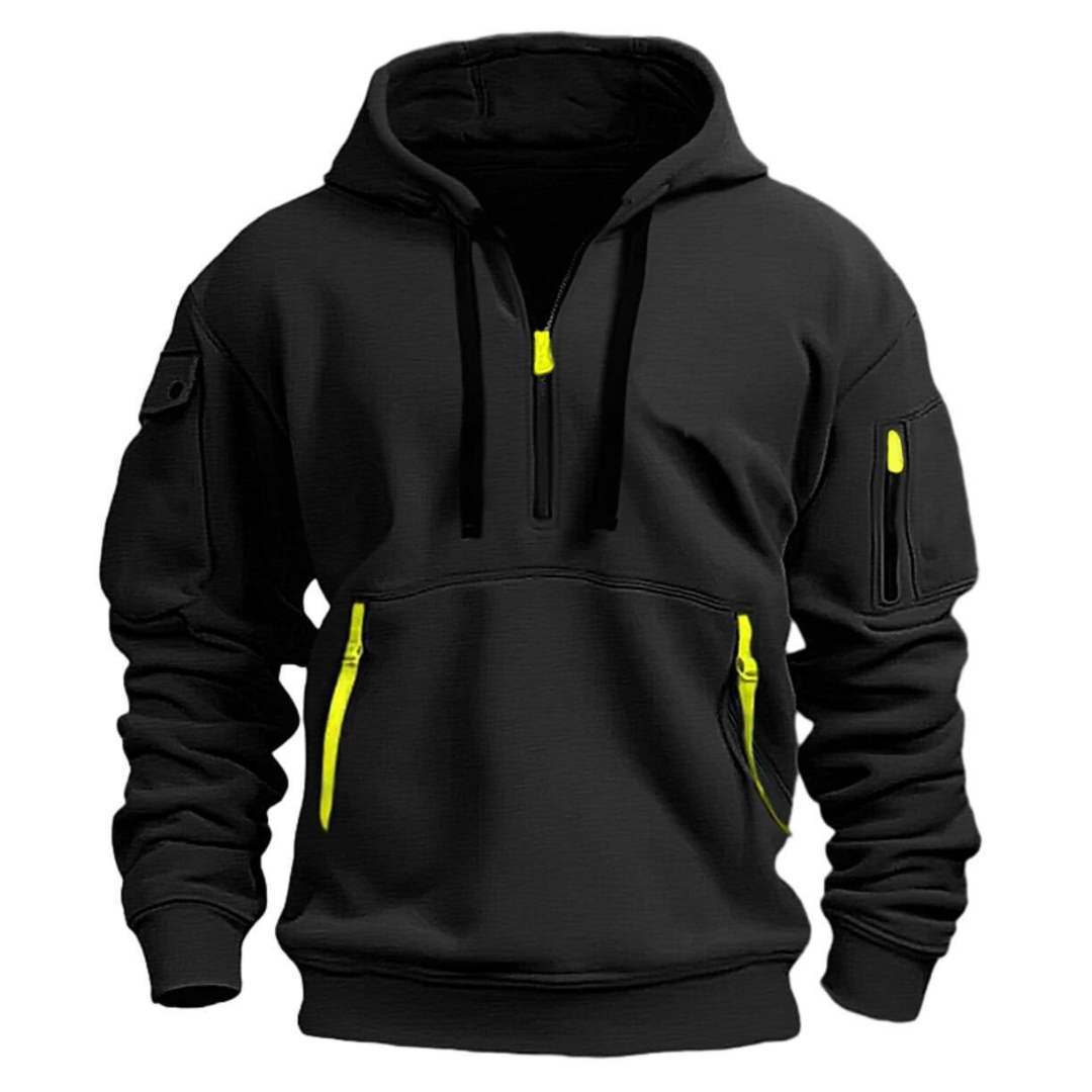 Herren Kapuzenhoodie mit Reißverschlusstaschen