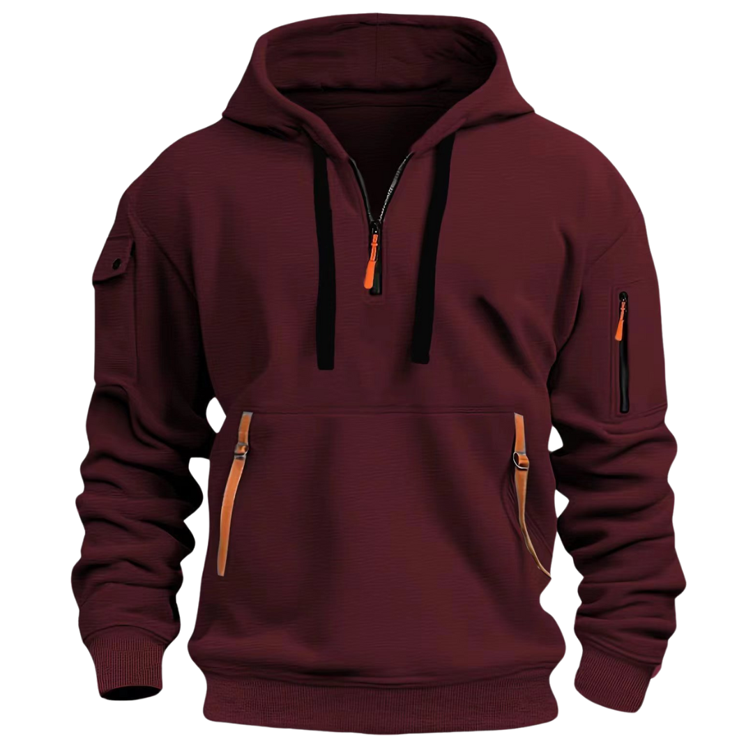 Herren Kapuzenhoodie mit Reißverschlusstaschen