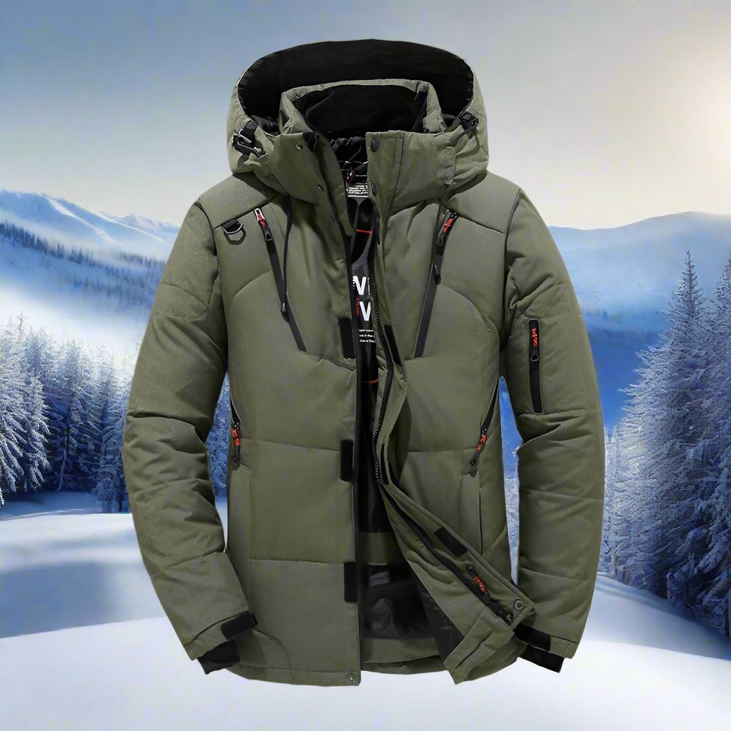 Herren Winterjacke mit Kapuze winddicht und warm