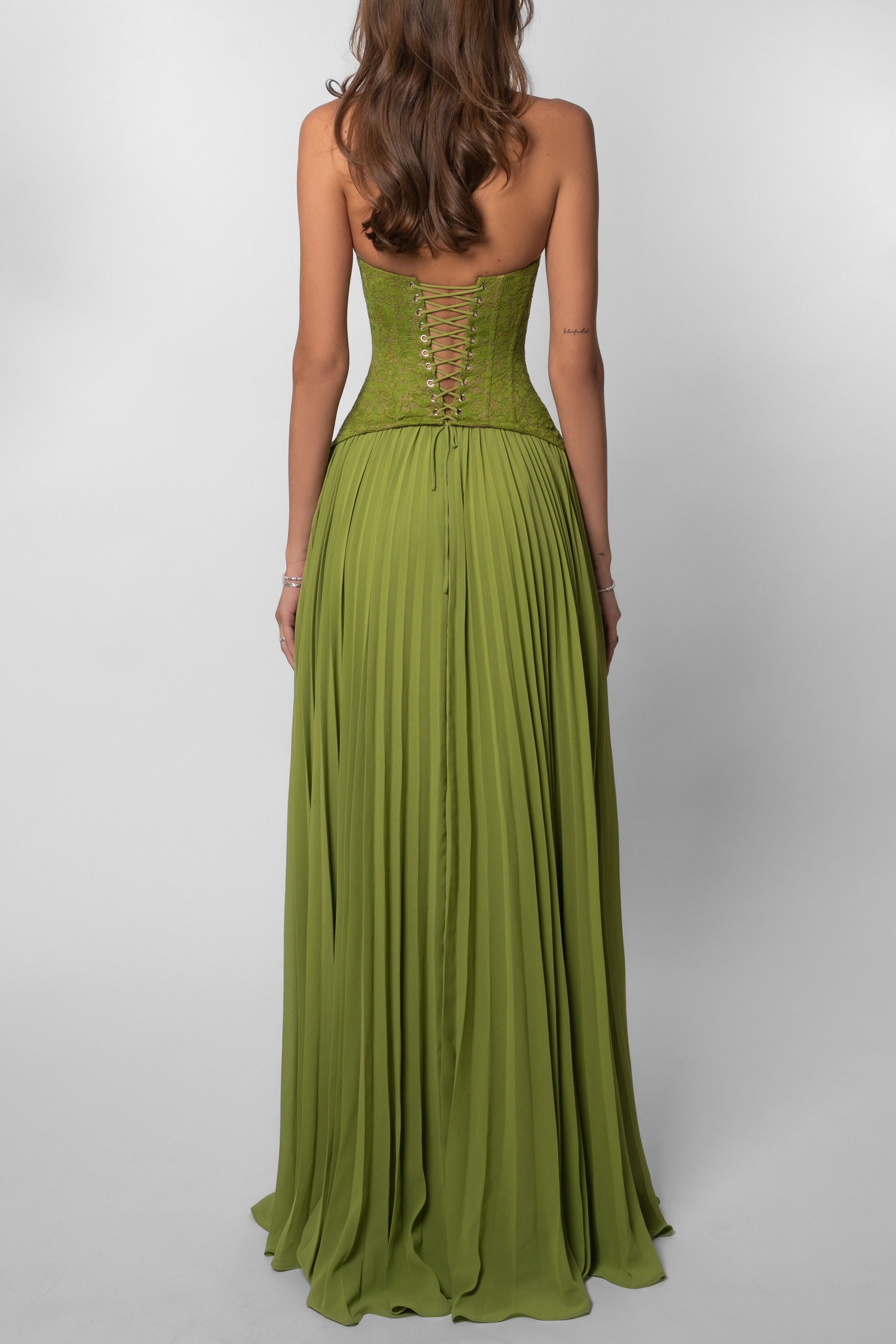 Kenley Damen plissiertes Korsett-Maxikleid